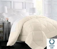 Elegant 200 GSM Microfibre Comforter Double Bed for Winter | Luxurious Quilt Blanket Double Bed | Soft Microfiber Qulits AC Comforters | Size 100X90 Inche Cream  -  Free Size, Cream, Cotton, Pack of1